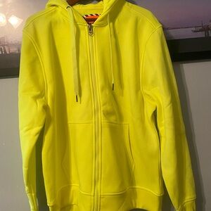Bright Yellow Zip-Up Hoodie